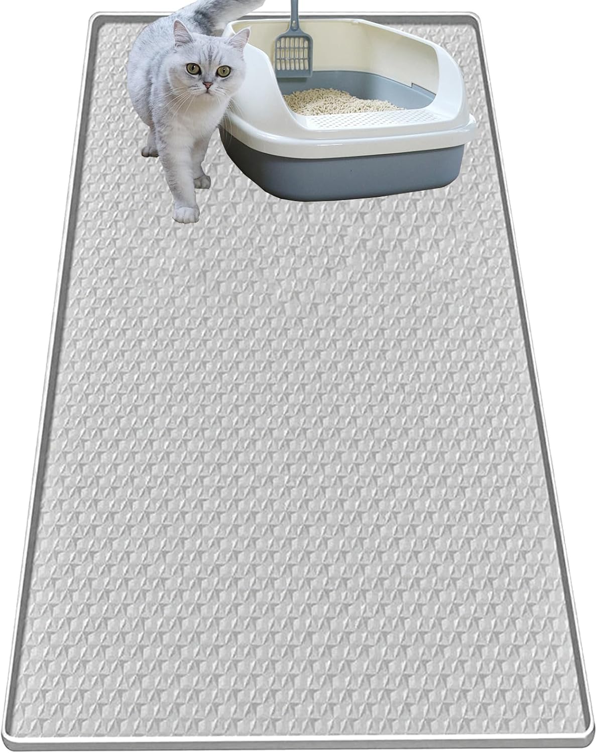 Cat Litter Mat for Litter Box - 1 Count (Pack of 1) / Light Grey