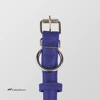 CollarDirect Rolled Leather Dog Collar, Soft Padded Round Puppy Collar, Handmade Genuine Leather Collar Dog Small Large Cat Collars 13 Colors (11-14 Inch, Purple Textured)