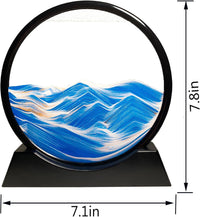 HYUGF Moving Sand Art Picture, 3D Deep Sea Liquid Motion Sand – Fun for Kids & Family - Blue / 7 inches - image 2