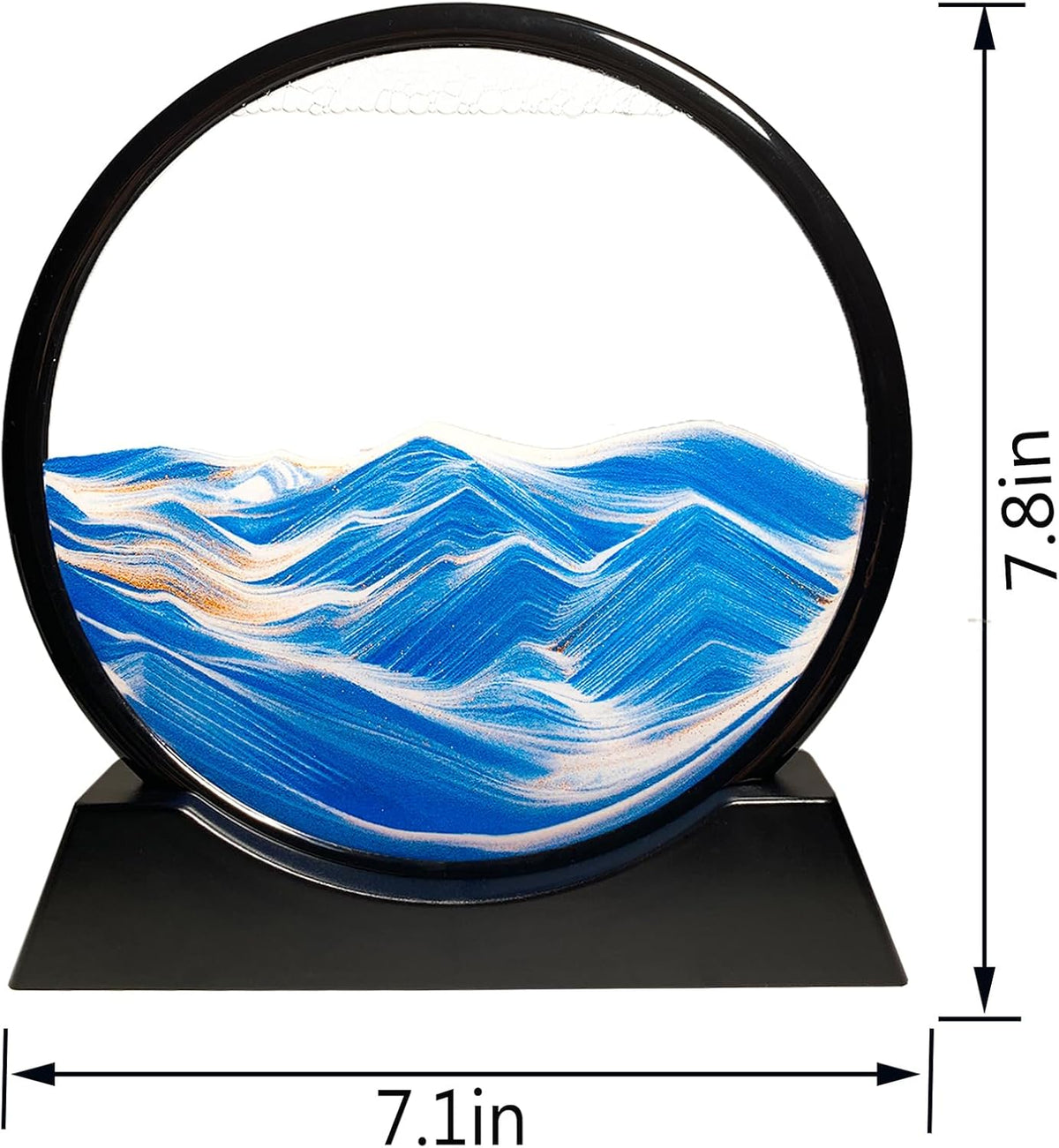 HYUGF Moving Sand Art Picture, 3D Deep Sea Liquid Motion Sand – Fun for Kids & Family - Blue / 7 inches - image 2