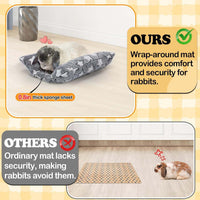 15.7" x 14" Bunny Bed for Rabbit Cage, Thickened & Soft – Daily Care for Small Pets - Gray - Star / 15.7 x 14In - image 2