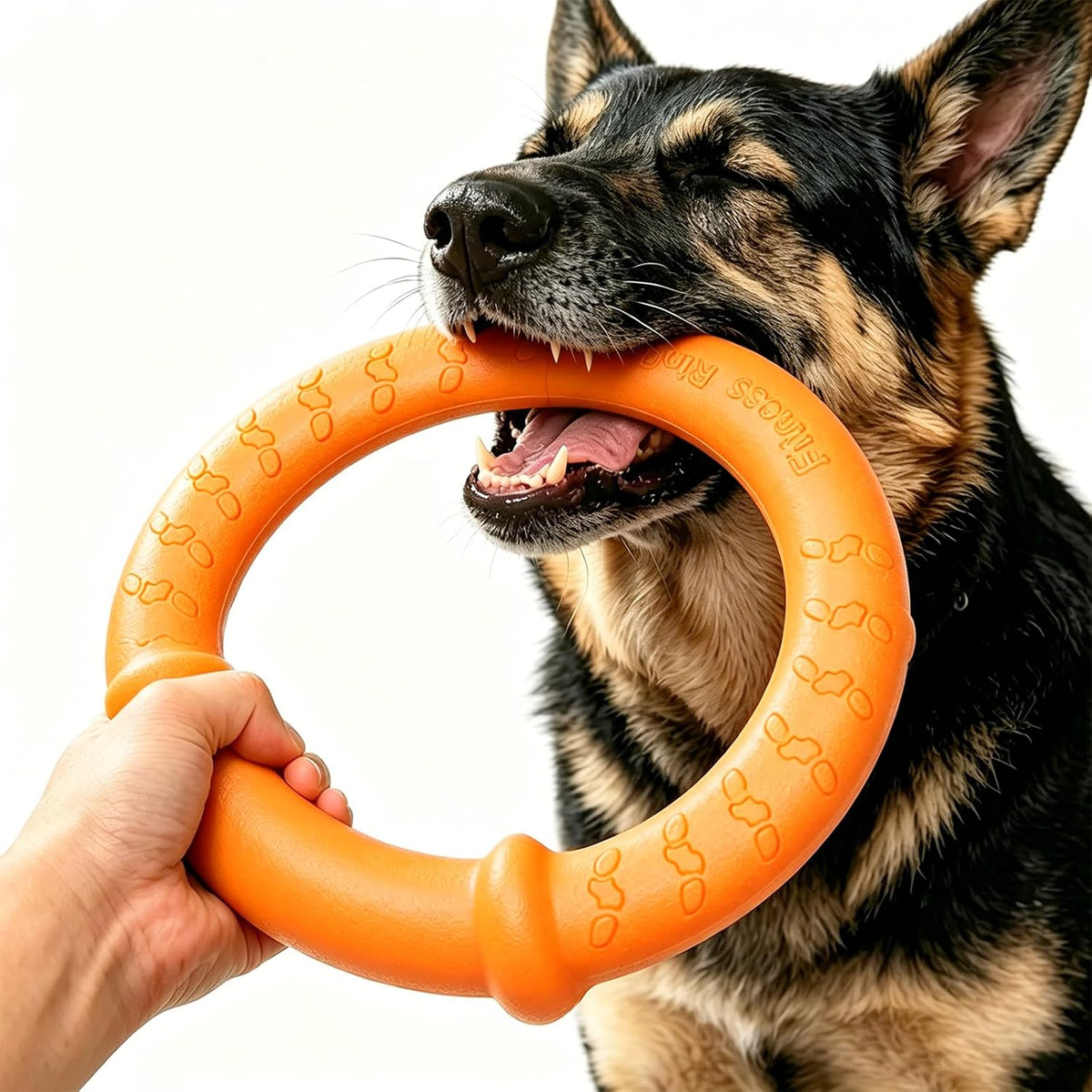 LaRoo Dog Flying Ring Toys, Floating Flying Disc Toys - Orange-Thickened L