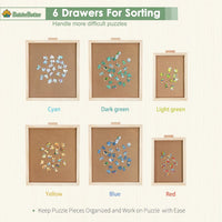 BuilderButler 1000 Pieces Rotating Puzzle Board with 4 Drawers - Wooden-6 Drawers / Large-2000pcs - image 4