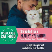 Whole Life Cat Freeze Dried Cat Food - Human-Grade Wet Food Toppers, Single Ingredient Snacks & Lickable Treats, Instantly Hydrating Natural Broth Just Add Water, Made in USA - Shredded Tuna, 3 Oz