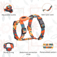 Adjustable Cat Harness and Leash Set with AirTag Holder - Orange - image 4