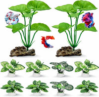 2-Pack Aquarium Decor Fish Tank Decorations 6-inch Betta Fish Tank - C（green 10 Pack）