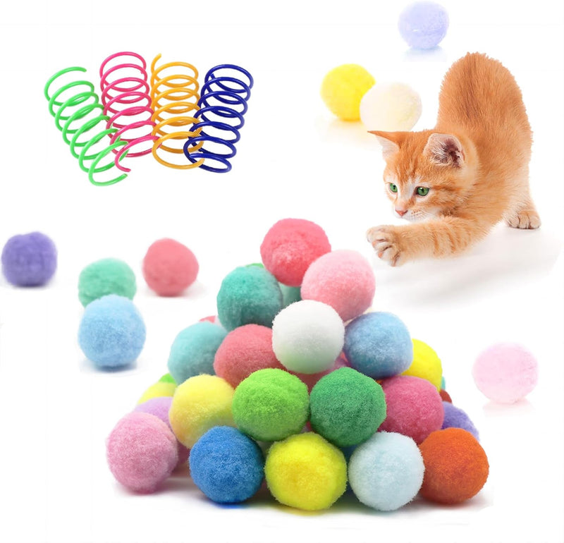 30 Pcs Premium Silent Cat Pom Pom Balls