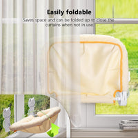 Cat Window Perch Cordless, Foldable & Stable Cat Beds - Faux Rabbit Fur-Large / Cream - image 4