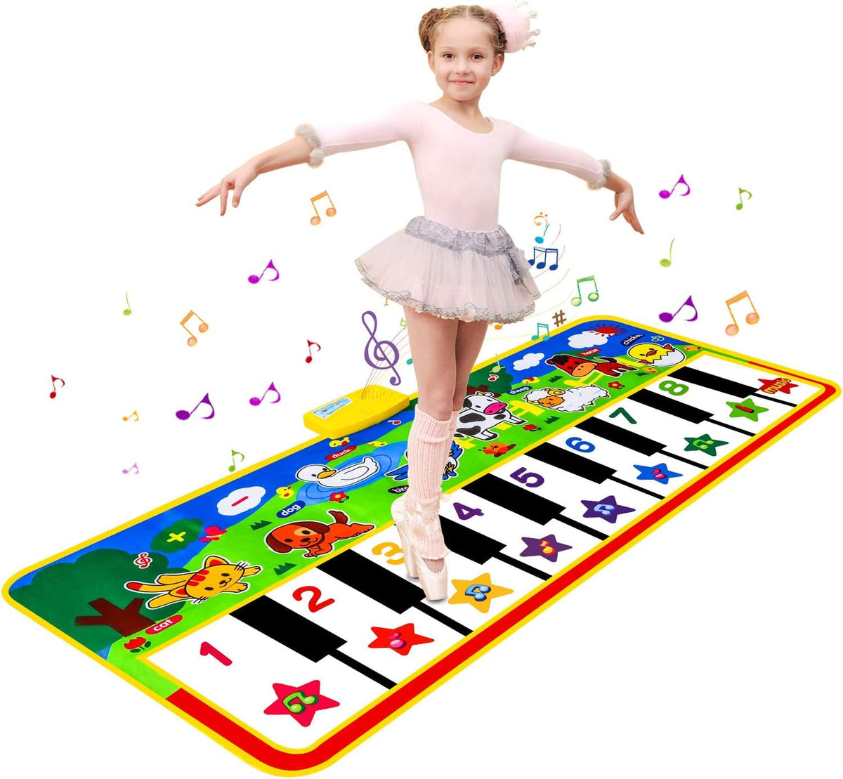 Floor Piano Mat, Musical Toys for 1-3 Year Old Boys & Girls Dance Play Mat – Fun for Kids & Family - 53*23.5 inches