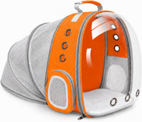 Expandable Cat Carrier Backpack with Bubble Window - Orange