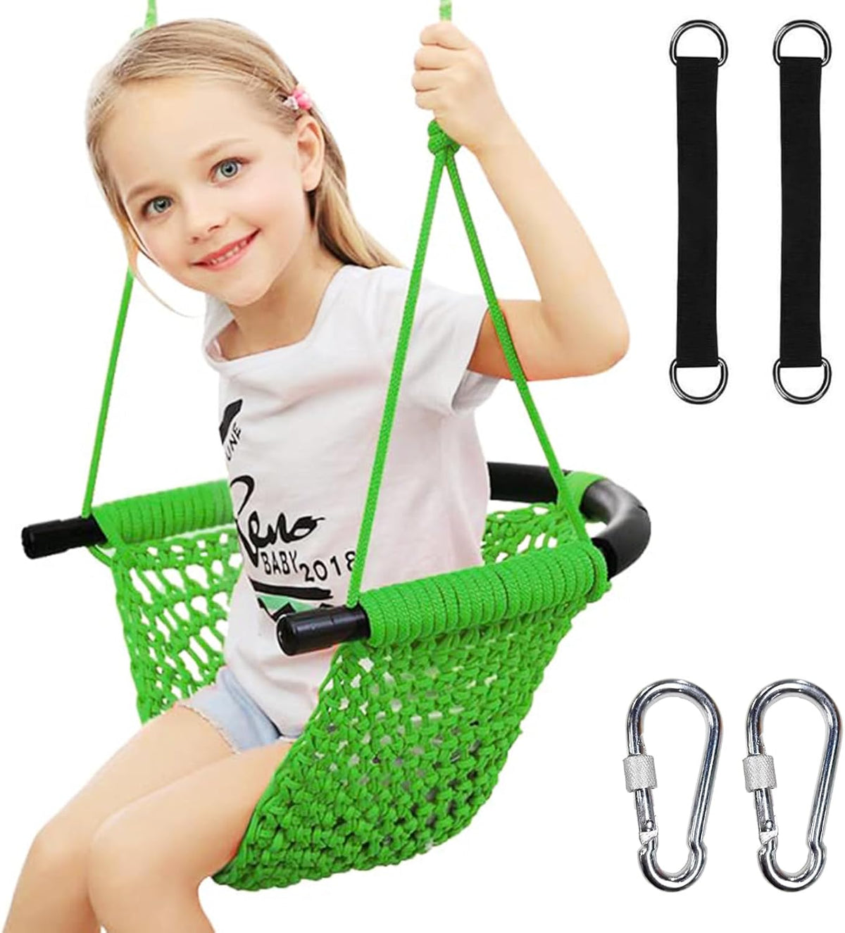 Hi-Na Tree Swing for Kids - Green