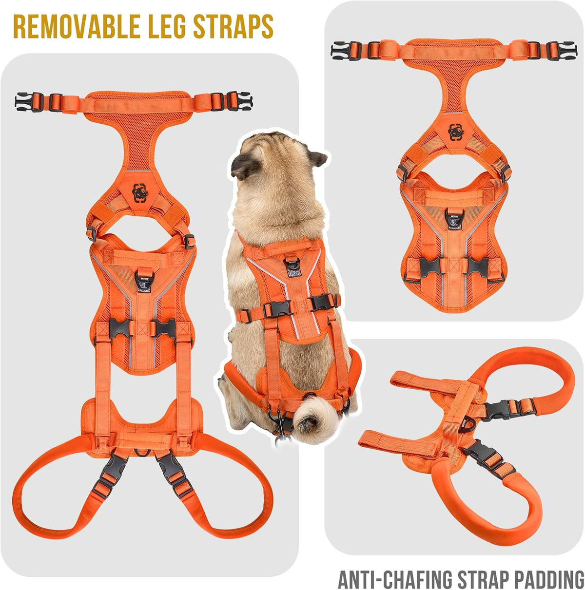 OneTigris Dog Lift Harness for Small Dogs XS - Small / Orange - image 4