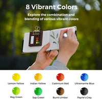 Funto Mini Watercolor Paint Set - 8-Color Walnut Set - image 3