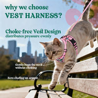rabbitgoo Cat Harness and Leash Set, Escape Proof Vest - S / Melon Munch - image 2