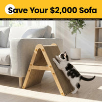 Conlun Vertical Cat Scratcher - Small for Kittens under 10LBS / Light Wood - image 3