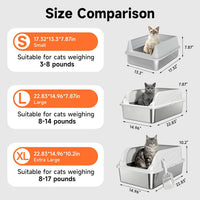 Stainless Steel Cat Litter Box with Lid - Soft Gray / M / 1 - image 3