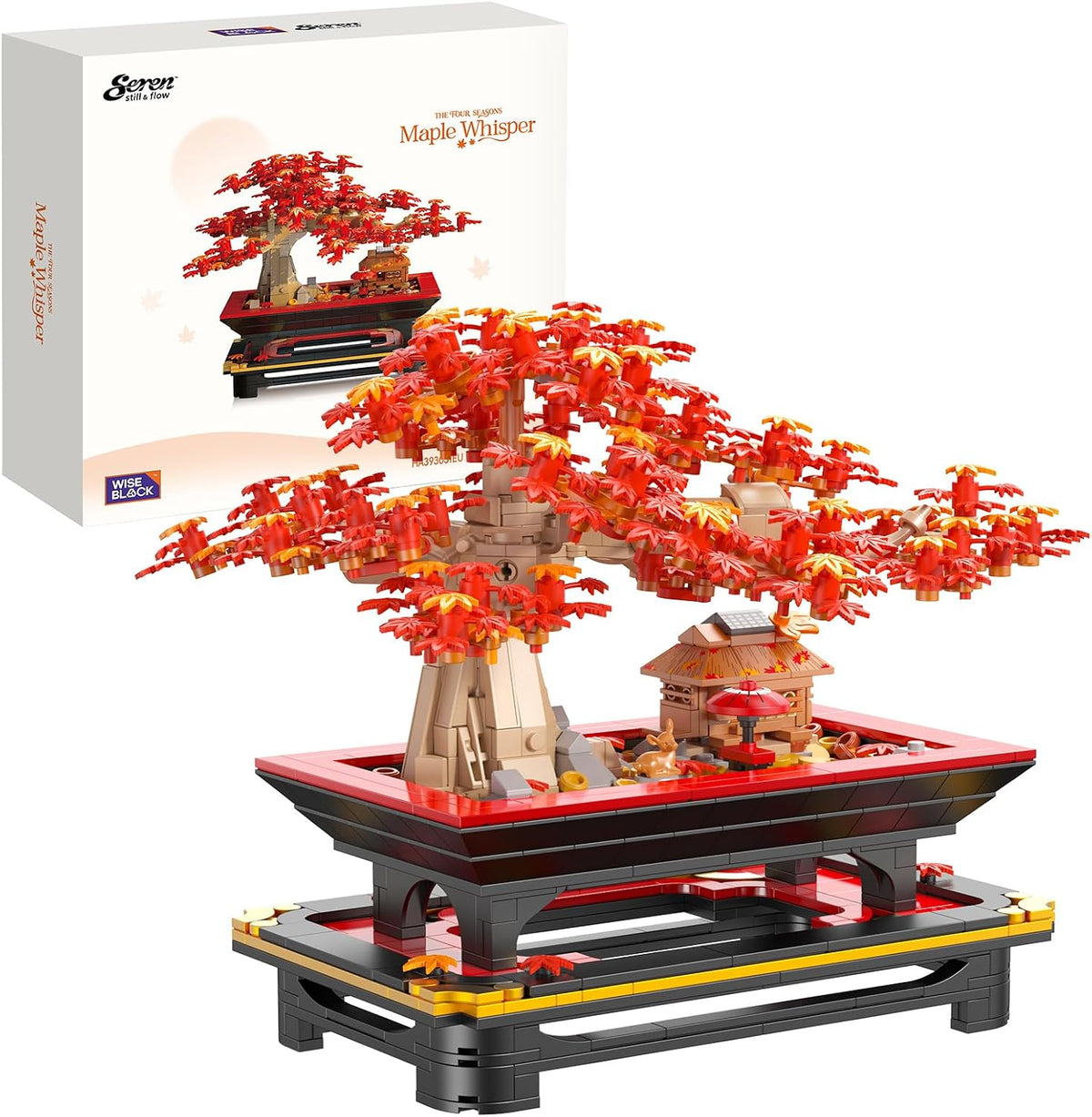 Wise Block Cherry Blossom Bonsai Tree Building Set for Adults - Red Maple