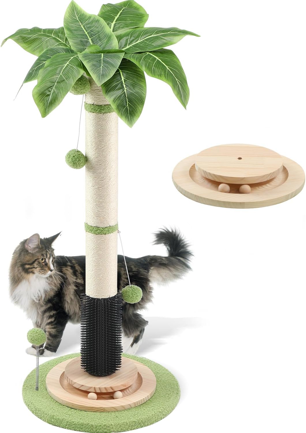 40'' Tall Sisal Cat Scratching Post - green-39.4inch
