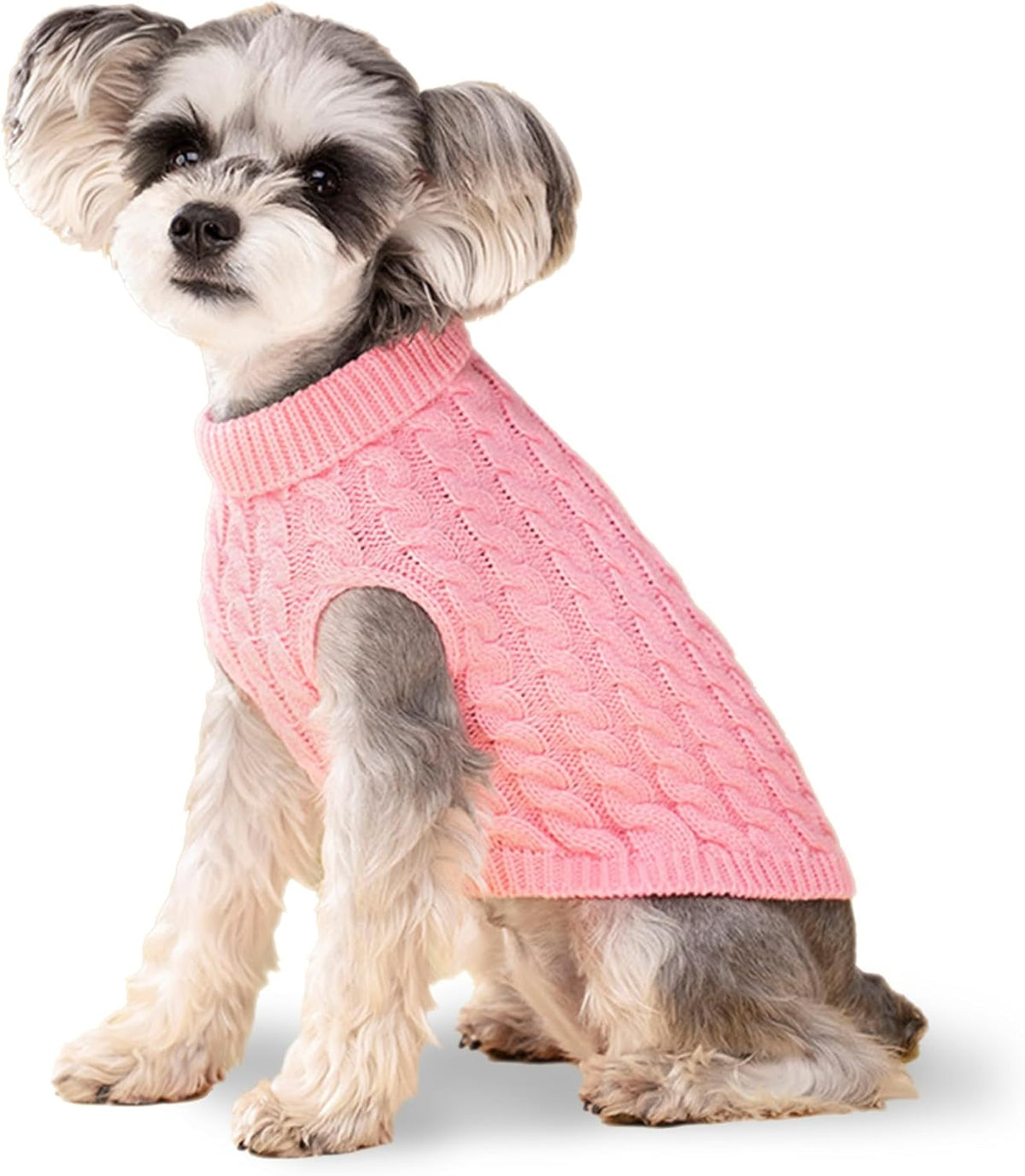 Dog Pullover Turtleneck Sweater Cozy Small Dog Warm Winter Sweater - Pink / X-Large