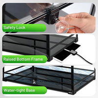 REPTI ZOO 36" x 24" x 18" Glass Reptile Terrarium, Front Opening Reptile Habit Tank with Double Hing Doors, Knock-Down Terrarium with Top Screen Ventilation 68 Gallon