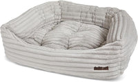 Jax & Bones Dog Napper - Luna Grey Machine Washable Bed for Dogs - Extra Heavy Duty Bolstered Sides - Small Grey Dog Mat | 24 x 21 Inches