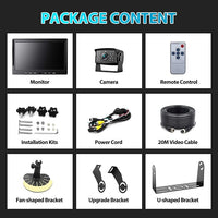 Fookoo Ⅱ 10" 1080P Wired Backup Camera System,10-inch HD Dual Split Screen Monitor with Recording IP69 Waterproof Rear View Camera Parking Lines Supports Up to 2 Cameras for Truck/Trailer/RV(DY101)