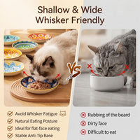 Ceramic Cat Food Bowls 6 Pack - Floral 1 - Pads Attached - image 4
