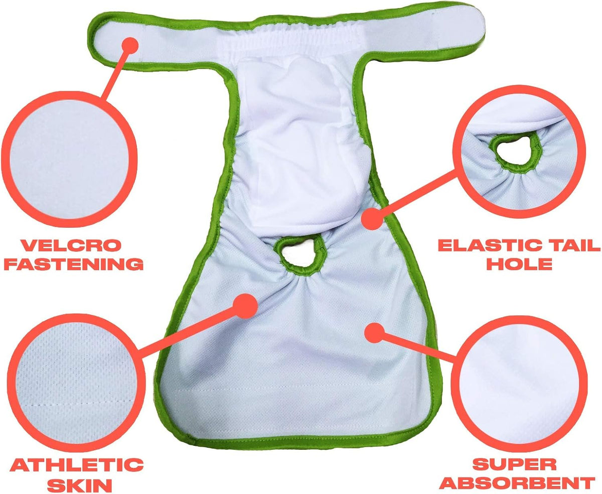 PETTING IS CARING Dog Diapers Washable & Reusable Female and Male Dog - M / Solid - image 3