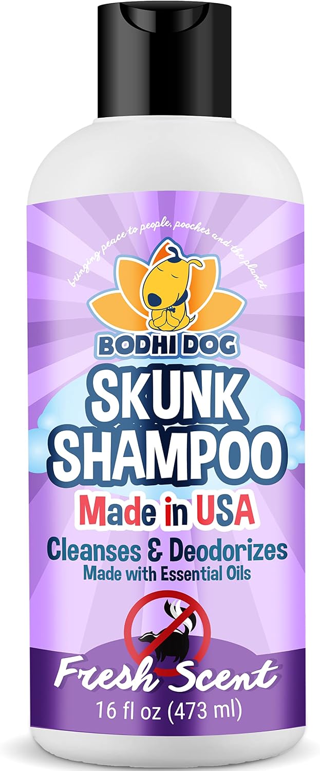 Bodhi Dog Skunk Shampoo | Skunk Smell Odor Remover Cleans & Deodorizes Using Essential Oils - Skunk Shampoo / 16 Fl Oz
