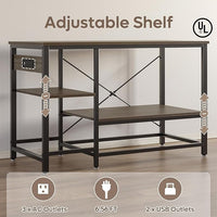 55 Gallon Fish Tank Stand with Charging Station, 49.2x13.8 Metal Aquarium Stand with 3-Tiers Adjustable Storage Shelves, 6-Legs Reptile Terrarium Stand, 700 LBs