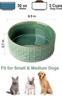 Ceramic Dog Bowl, Dogs Dish for Middle and Small Dogs, Puppy - Green - image 4