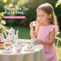 TUZT Tea Party Set for Little Girls Ages 3-8 - White Floral - image 2