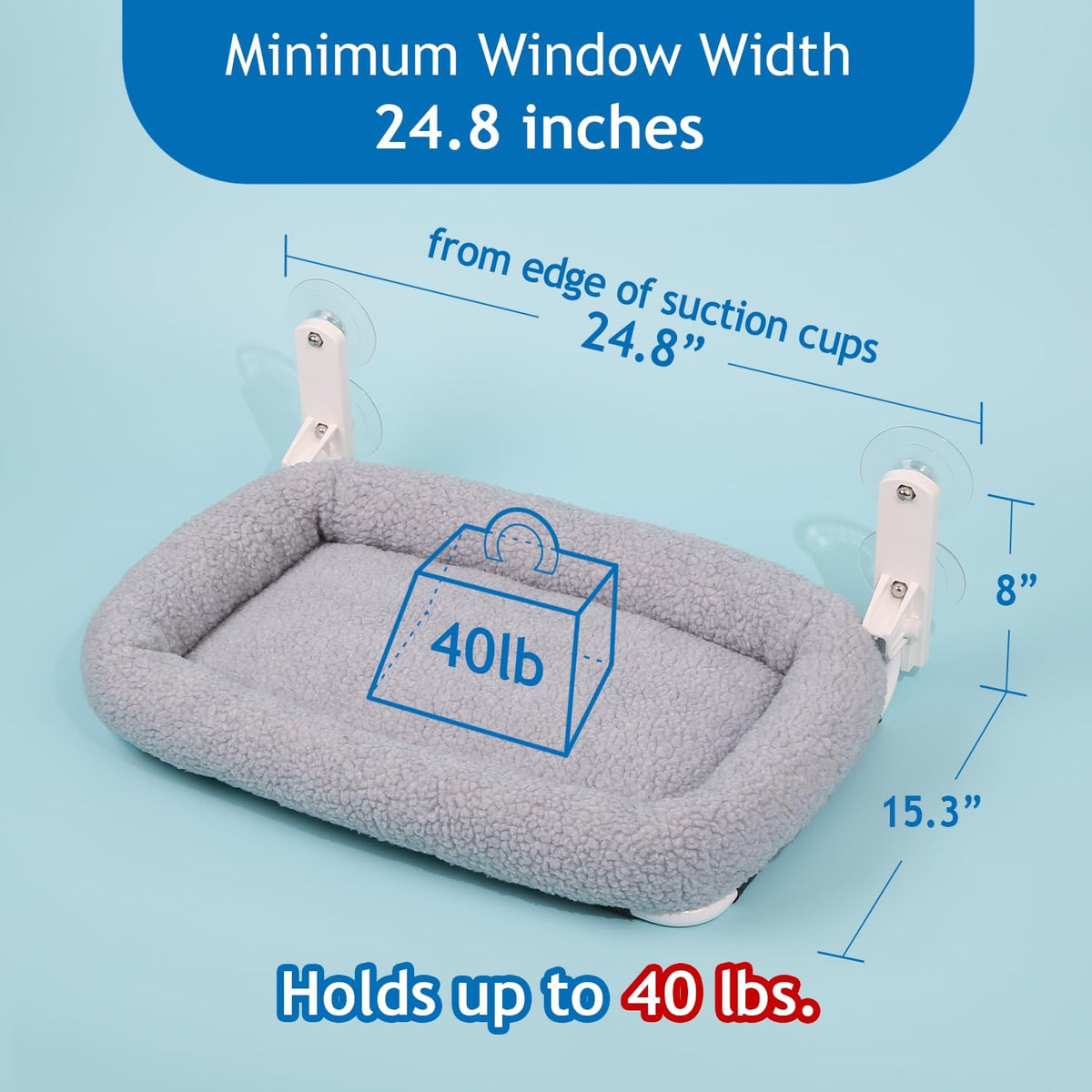 Zakkart Foldable Cat Hammock for Window – Essentials for Cats - Gray Bolster Bed / Large - image 2