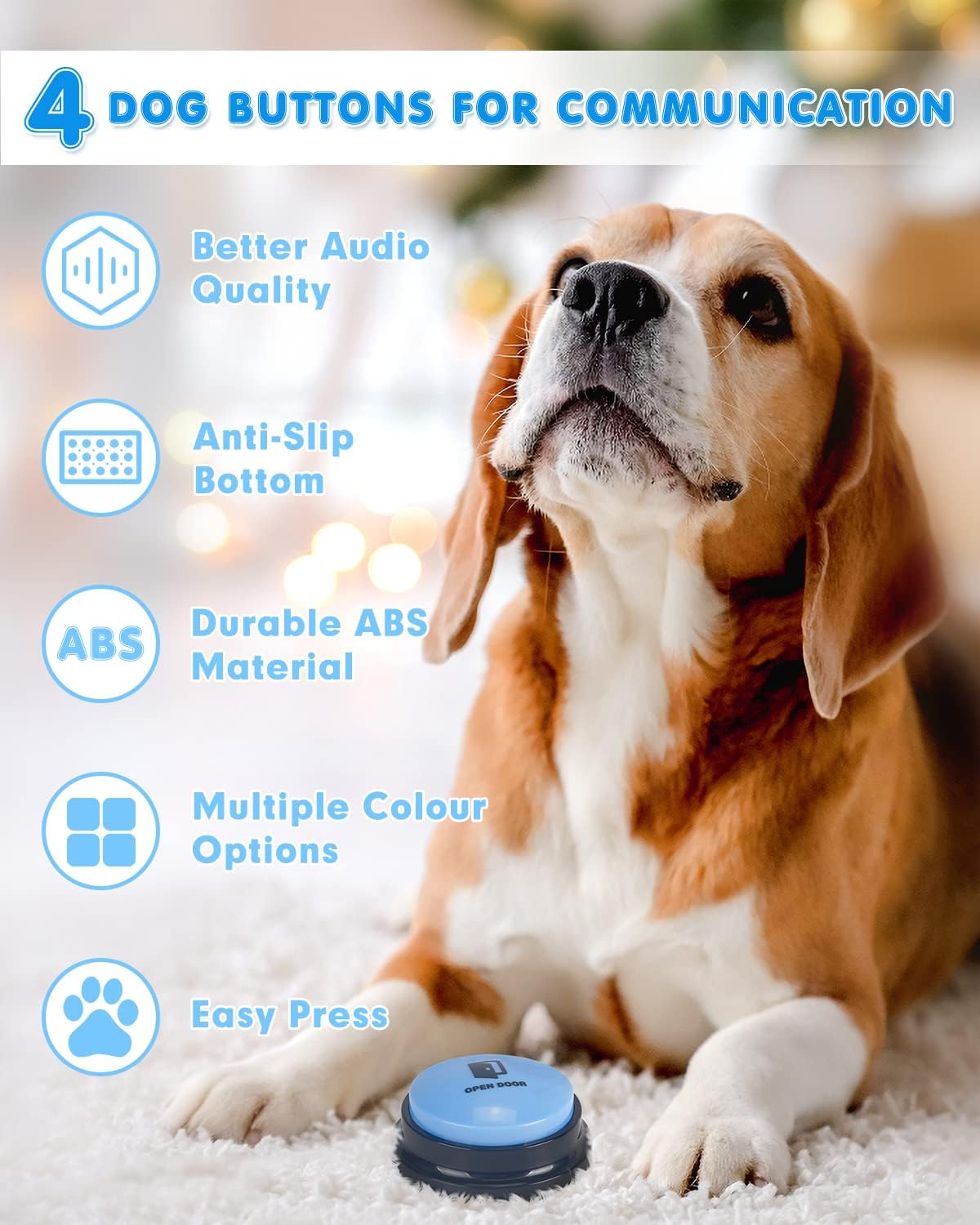 Dog Buttons for Communication - B-4 Pack - image 2
