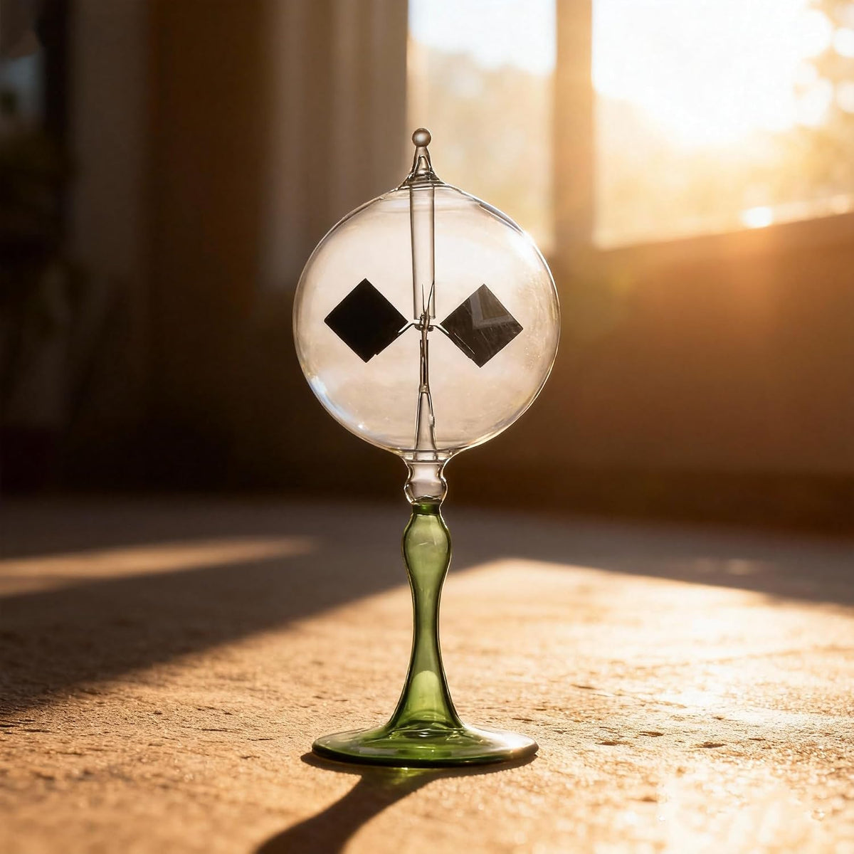 DORAMI large Crookes radiometer, solar light mill in transparent glass - view 9