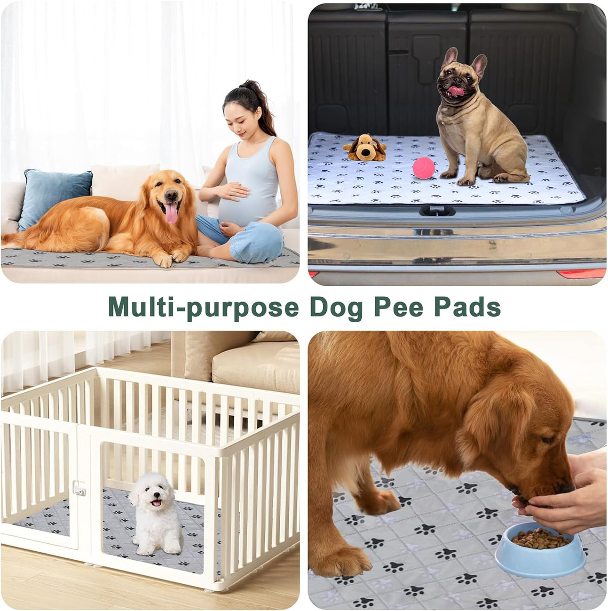 2 Pack 72"x 72" Waterproof Non Slip Wee pad，Reusable Washable Pee - 72x72 Inch (Pack of 1) - image 4
