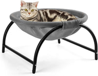 Raised Cat Hammock Bed, Pet Bed for for Indoor Cats - Grey / Mesh
