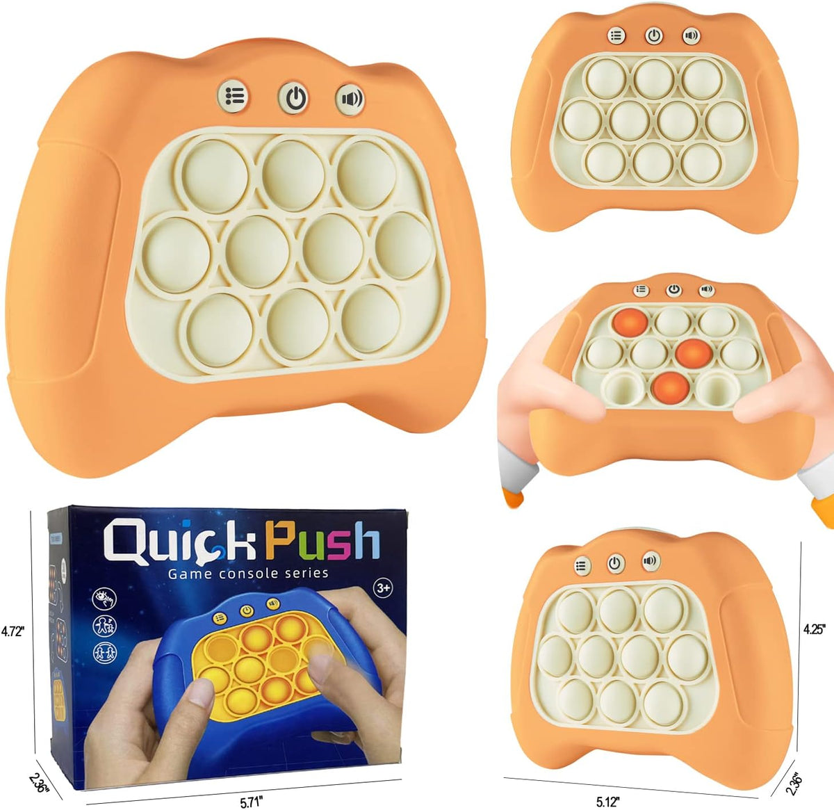 Intoypad Handheld Speed Push Pop Game Fun Sensory Fidget Toy for Kids - Orange - image 4