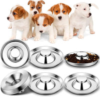 Zopeal 6 Pcs Puppy Feeding Bowls 8.7" Stainless Steel Puppy Weaning Feeder Bowl Dog Food Water Bowls for Litters, Small Medium Large Dogs, Pets