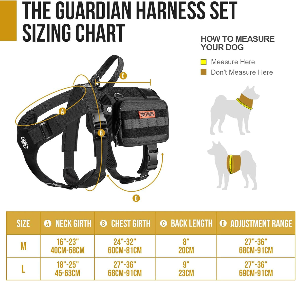 OneTigris Service Dog Vest Harness - M / Black - image 4