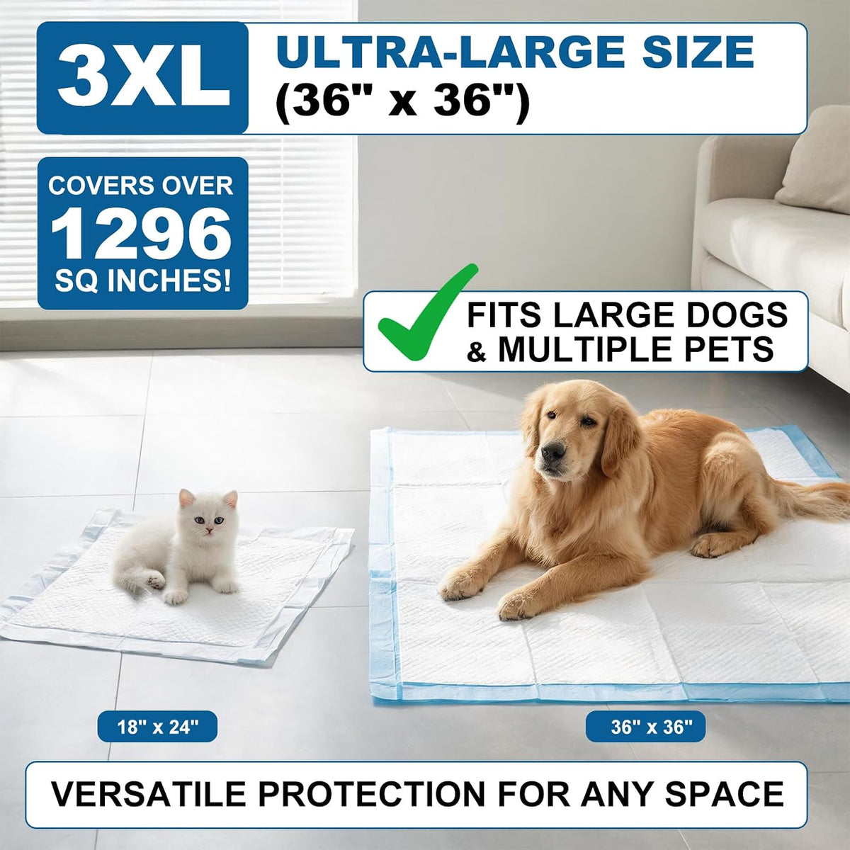 Puppy Pads XL 100 Count, Dog Pee Pads Extra Large - 36"x36"(35 Count) - image 2