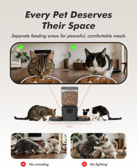 Automatic Cat Feeder for 2 Cats, Timed Cat Food Dispenser - Matte Black / Camera & WiFi-Two Bowls - image 4
