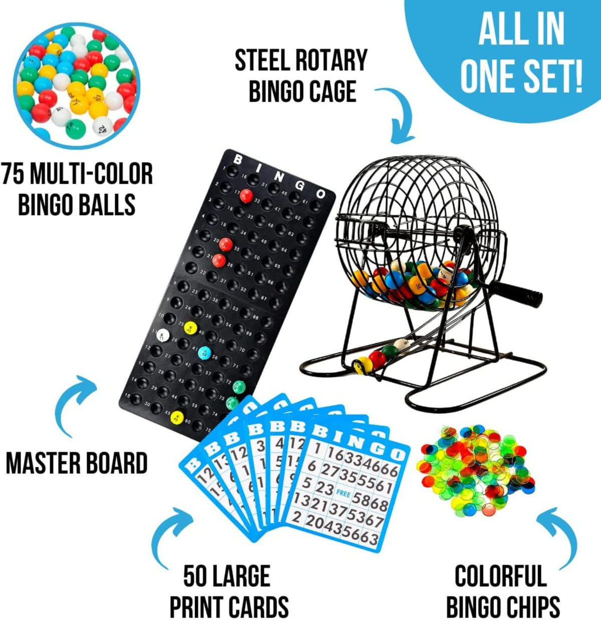 Regal Games Deluxe Bingo Game Set with Cage, Board, Balls - Deluxe 50 Card - image 2