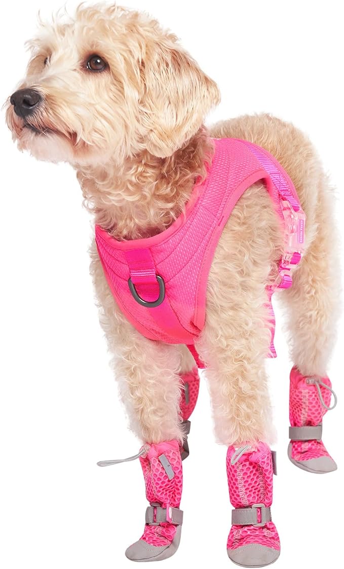 Canada Pooch Dog Boots for Hot Pavement - Dog Boots & Paw Protectors with Anti Slip Rubber | Water Friendly, Breathable Dog Shoes for Hot Days, Great for Dogs Neon Pink - Size 6