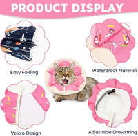 Cat Cone Collar Soft, Waterproof Cat Recovery Collar After Surgery, Adjustable Pet Donut Collar, Safety Elizabethan Collar to Prevent Licking Wounds for Kittens, Pet Cone Alternative