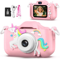 Goopow Kids Selfie Camera Toys for Girls Age 3-9 - Pink