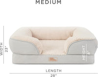 TOWN & COUNTRY EVERYDAY CuddleTown Comfy Solid Bolster Sofa Pet Bed, Supportive & Calming Egg Crate Foam, Non-Slip Bottom, Machine Washable Cover, Grey, Medium 28"x23"x8"