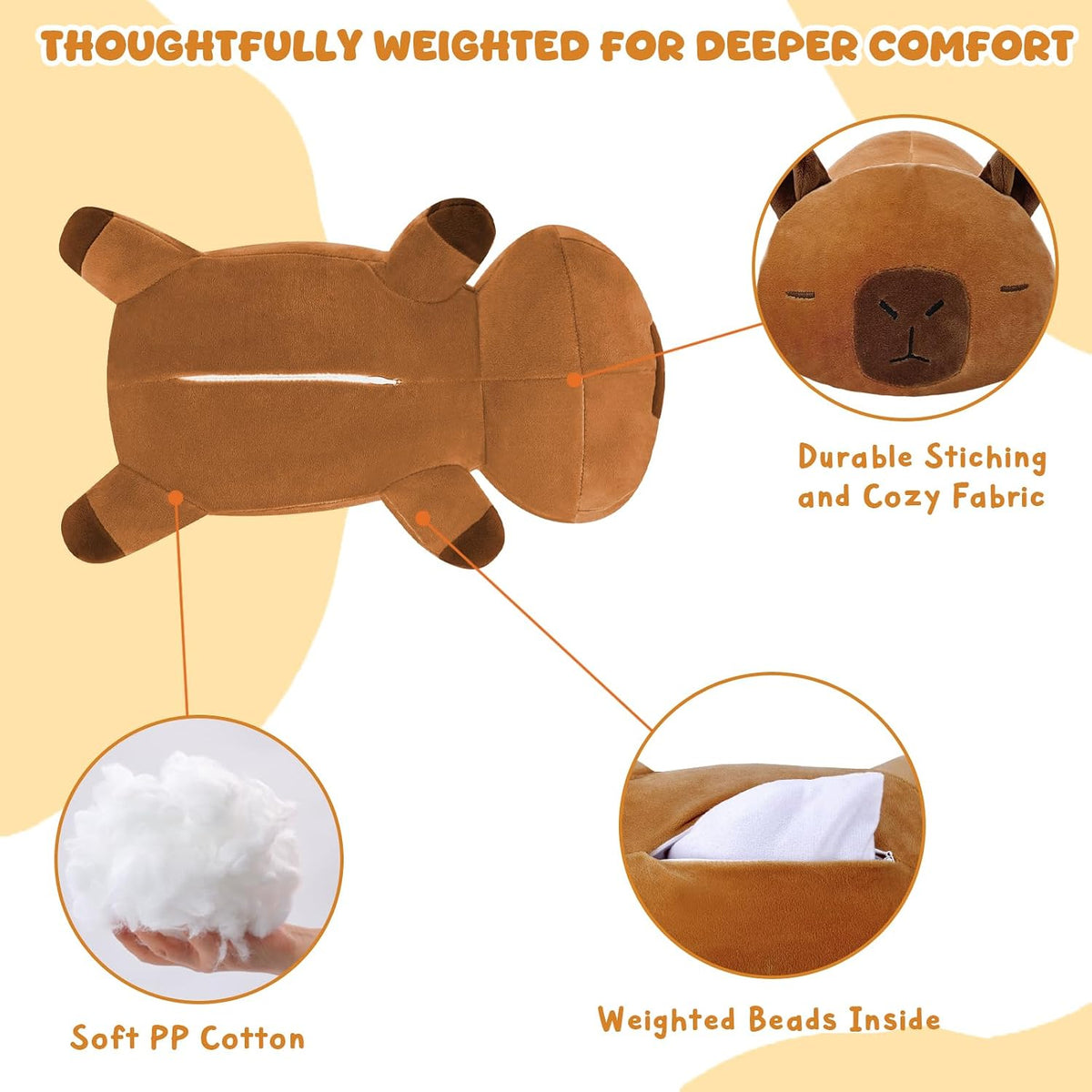 TOYSYM Weighted Stuffed Animals - Capybara / Small - image 4