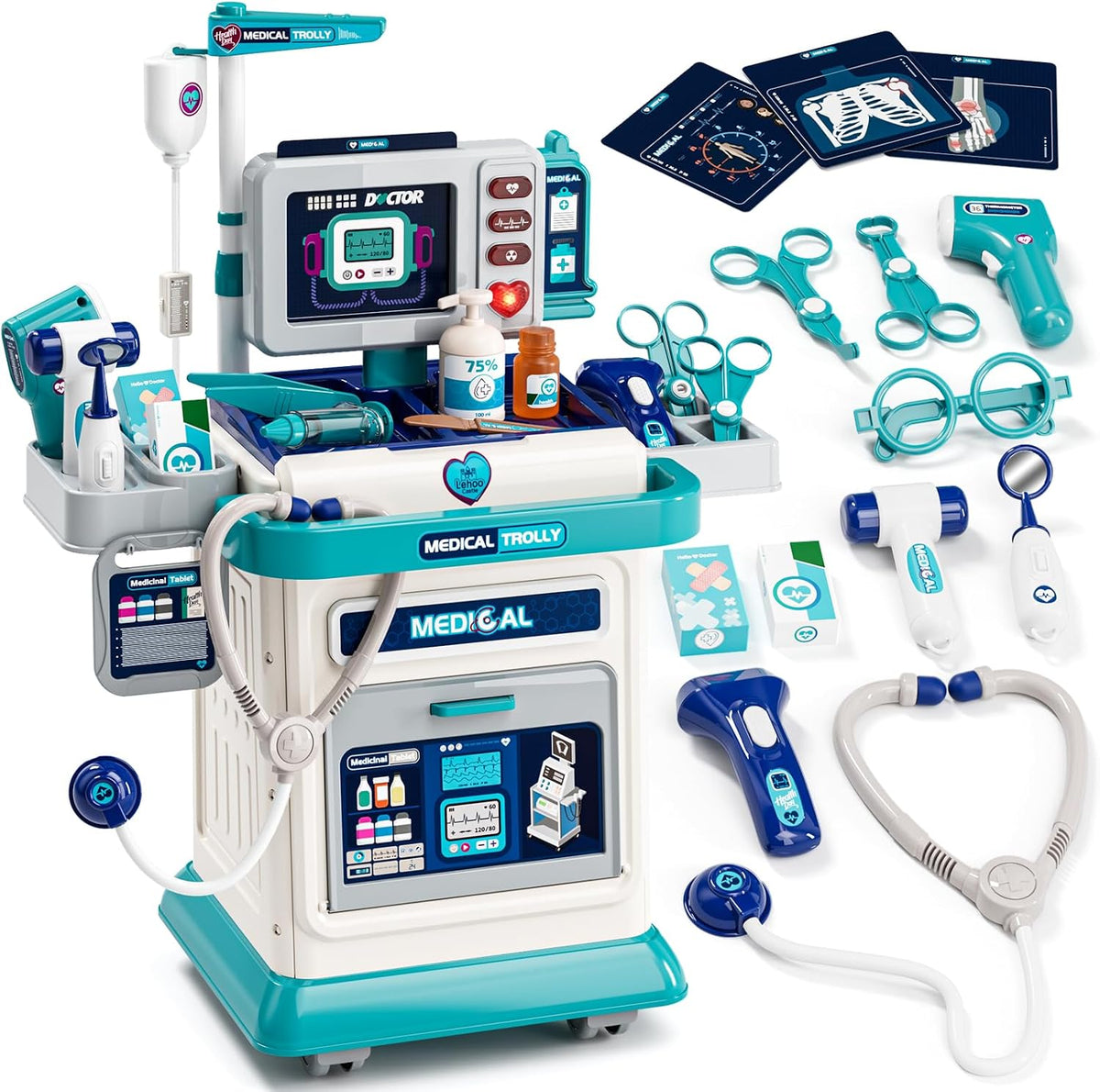 Lehoo Castle Doctor Kit for Toddlers 3-5 - Blue