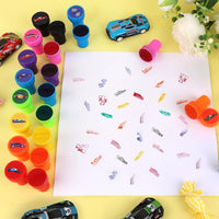 Hxezoc dog paw print stamps, 24 mini self-inking stampers in 8 bright colors - view 36